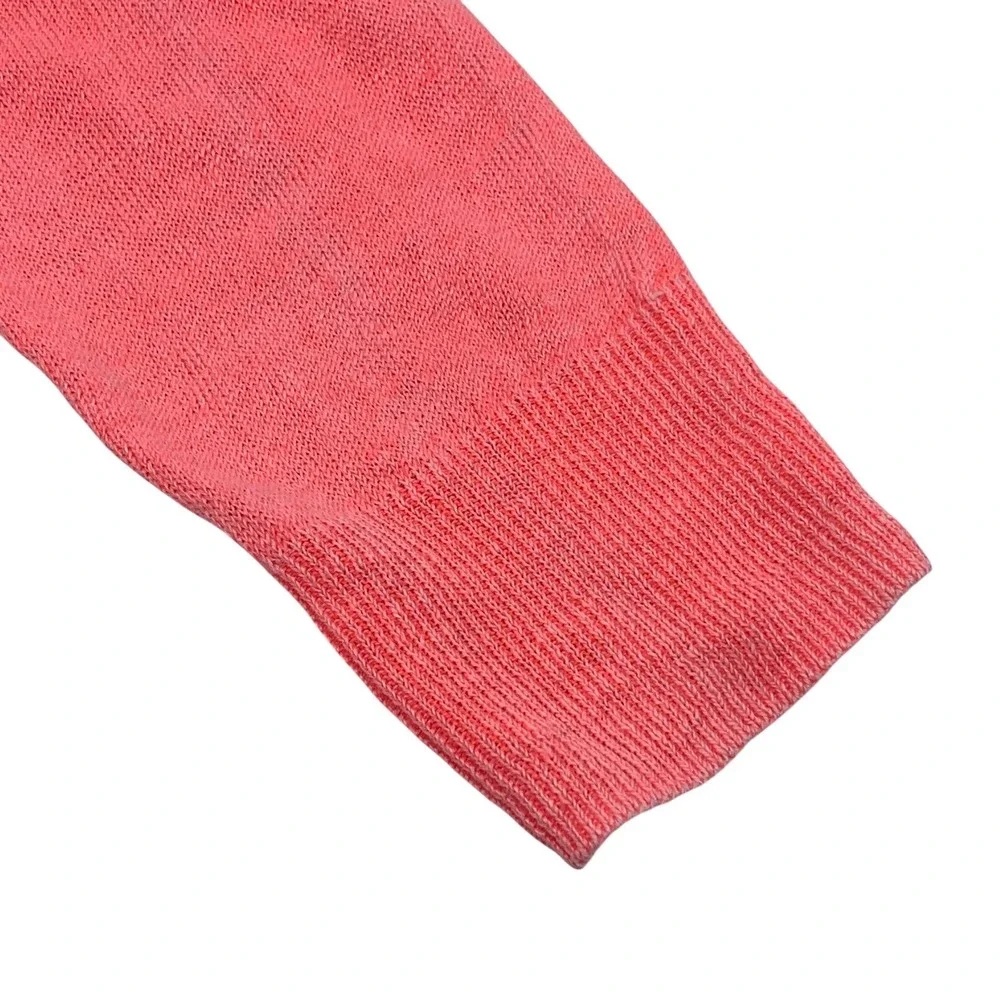 J. Crew Long Sleeve Crew Neck Coral Pink Linen Sweater Pullover Lightweight Sz S